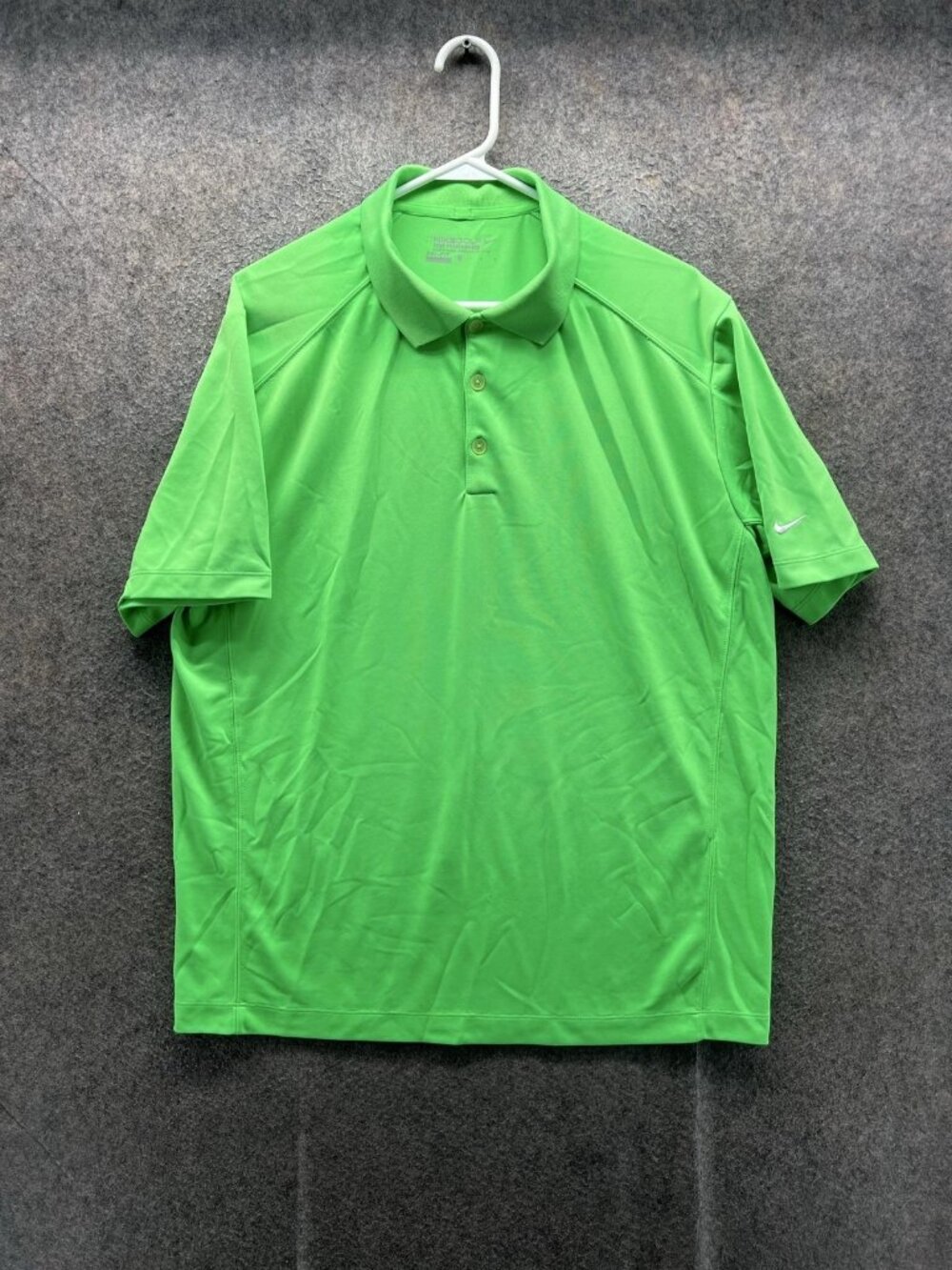 Nike Polo Shirt Men Large Green Dri-FIT Tour Performance Golf Jersey Casual Logo